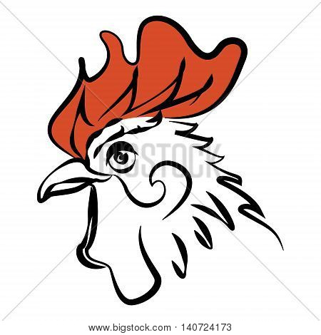 Cockerel symbol of the new year on a white background vector