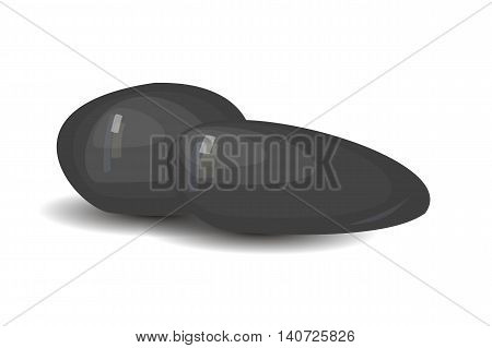 Set of stones for spa and massage on a white background