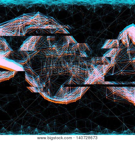 creative anaglyph glitch effect for images. illustration