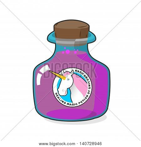 Magical Potion From Horn Of Unicorn. Magic Drink. Fantastic Very Rare Drink. Alchemy Jar Witchcraft