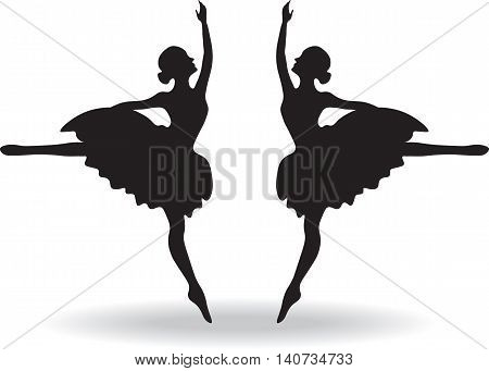 Set of Ballet dancers silhouette Vector illustration