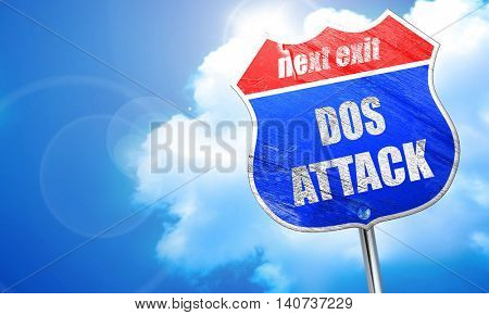 DOS warfare background, 3D rendering, blue street sign