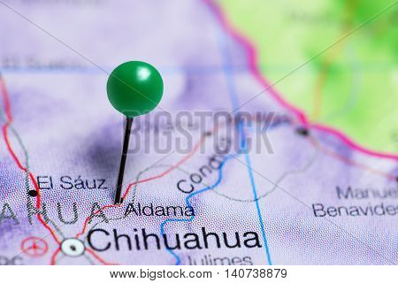 Aldama pinned on a map of Mexico