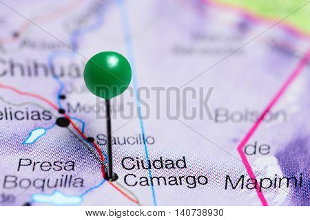 Ciudad Camargo pinned on a map of Mexico