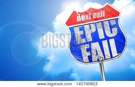 epic fail, 3D rendering, blue street sign