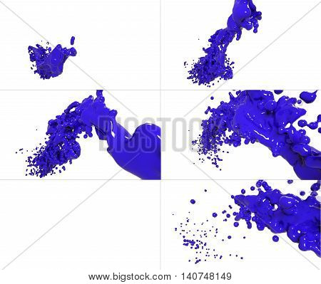 set of flying fluid flow. Collection of liquid stream