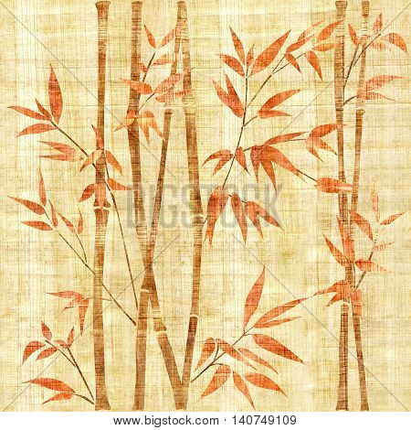 Decorative bamboo branches - Bamboo forest background - seamless background - Interior Design wallpaper - wall panel pattern - papyrus texture