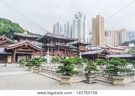 HONG KONG - MAY 26: Chin Lin nunnery is a famous Buddhism temple on May 26 2016 in Hong Kong.