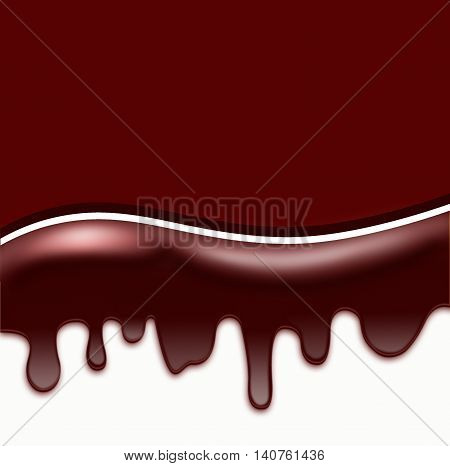 Chocolate Dripping Wave from Liquid Chocolate area for text.