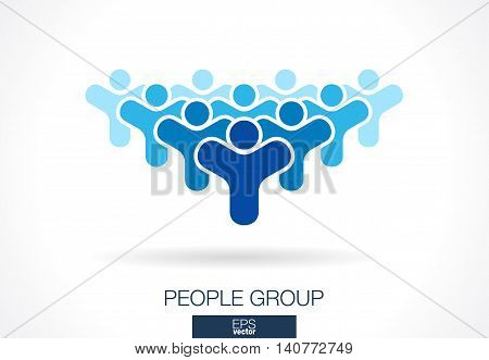 Abstract logo for business company. Corporate identity design element. Crowd, society, subscribers, followers and fan Logotype idea. People group, Network, Social Media concept. Colorful Vector icon