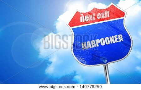 harpooner, 3D rendering, blue street sign