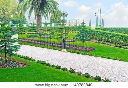 The Bahai Gardens in Haifa are one of the best examples of art of gardening Israel.