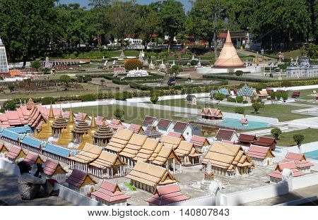 PATTAYA THAILAND 18 DEC 2013 Mini Siam is a famous miniature park attraction.