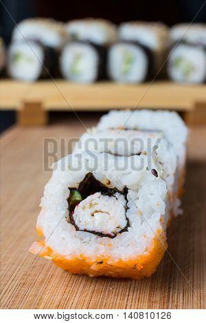Close Up Of Sushi, Japanese Seafood