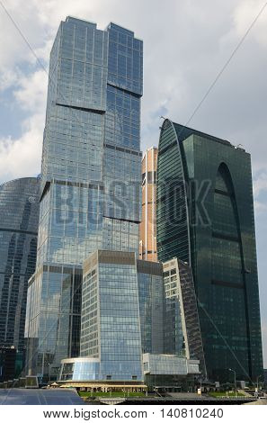 MOSCOW - JULY 04: Moscow International Business Center on July 04 2013 Moscow Russia. Moscow-City or Moskva-City is a commercial district in central Moscow located near the Third Ring Road in Presnensky District