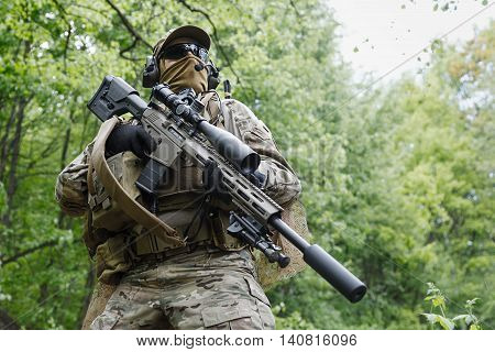 Green Berets US Army Special Forces Group sniper in action