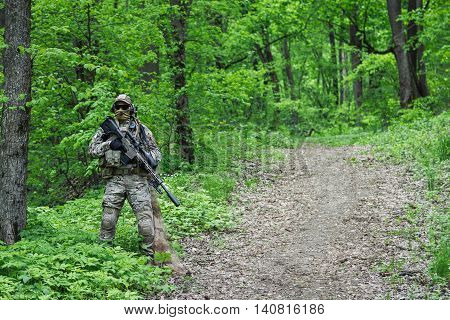 Green Berets US Army Special Forces Group sniper in action