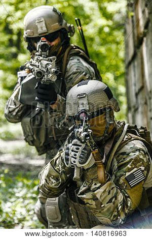 Green Berets US Army Special Forces Group soldiers in action