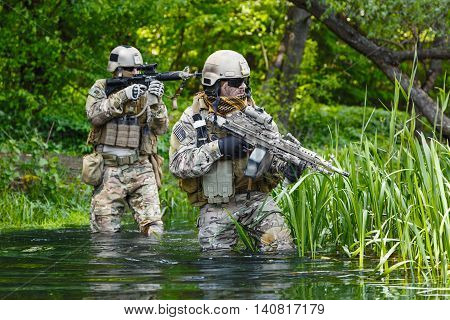 Green Berets US Army Special Forces Group soldiers in action