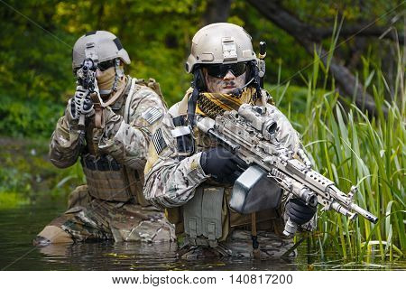 Green Berets US Army Special Forces Group soldiers in action