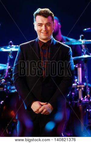 NEW  YORK-NOV 13: Singer Sam Smith performs on stage during VH1's 2nd Annual 'You Oughta Know Live In Concert' 2014 at Hammerstein Ballroom on November 13, 2014 in New York City.