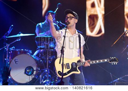 NEW  YORK-NOV 13: Jack Antonoff of Bleachers performs on stage at VH1's 2nd Annual 'You Oughta Know Live In Concert' 2014 at Hammerstein Ballroom on November 13, 2014 in New York City.