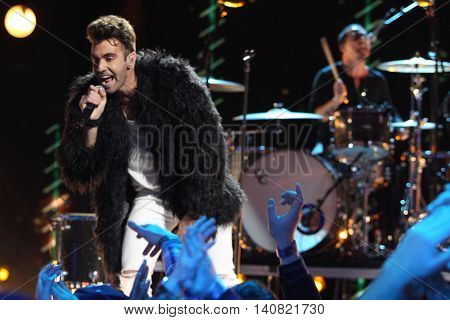NEW  YORK-NOV 13: Zac Barnett of American Authors perform on stage during VH1's 2nd Annual 'You Oughta Know Live In Concert' 2014 at Hammerstein Ballroom on November 13, 2014 in New York City.