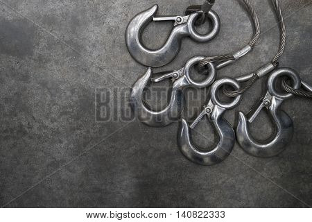 steel wire rope sling with hook in construction site
