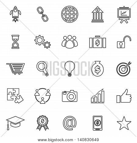 Start up line icons on white background, stock vector