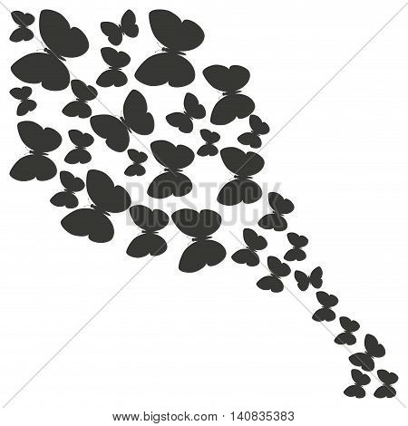 beautiful butterfly silhoeutte icon vector isolated graphic