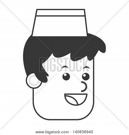 flat design ice cream vendor icon vector illustration