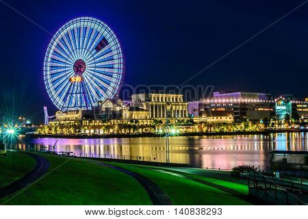 Night of Cityscape at Minato-mirai Yokohama in Japan