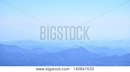 Sunset in the Mountains. Dinaric Alps, the Lovcen mountains, Montenegro