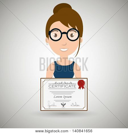 student diploma graduate graphic vector illustration eps 10