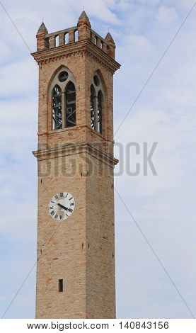 Small Church Tower With Clock