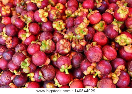 A pile of Mangoesteen from fruit market