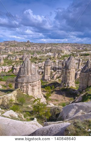 Famous Love valley in Cappadocia, Turkey