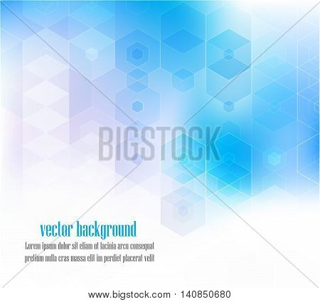 Vector Abstract geometric background. Template brochure design. Blue hexagon shape