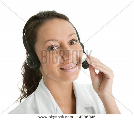 fröhliche Call Center-Betreiber