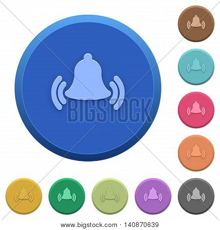 Set of round color embossed ringing bell buttons