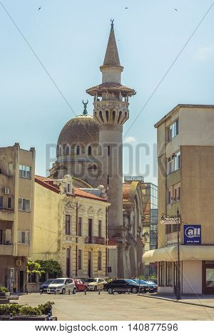 Constanta Romania - July 18 2016:The Great Mahmudiye Mosque. Grand Mosque of Constanta originally known as the Carol I Mosque was built in 1910 by King Carol I