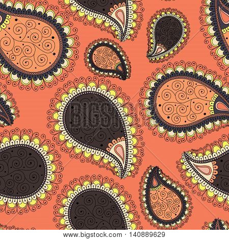 Pattern Based On Traditional Asian Elements Paisley