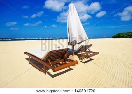 chairs on the beach beautiful summer Resort