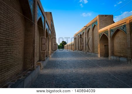 Khaju Bridge is a bridge in the province of Isfahan Iran.