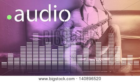 Audio Digital Equalizer Music Tunes Sound Wave Graphic Concept