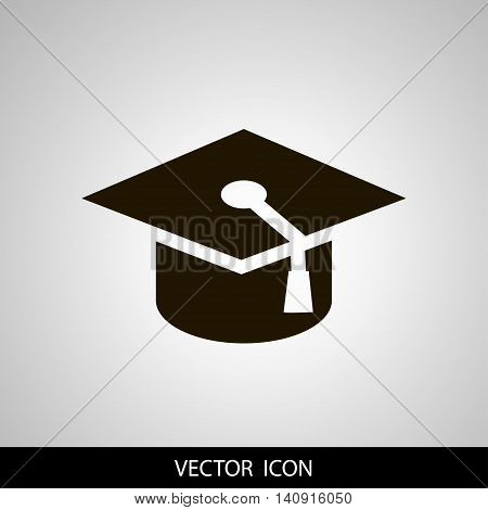 graduation cap icon vector illustration. Flat design style