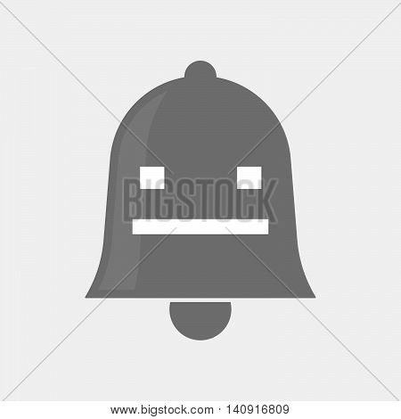 Isolated Bell Icon With A Emotionless Text Face