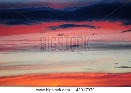 Sunrise of blood after a summer storm
