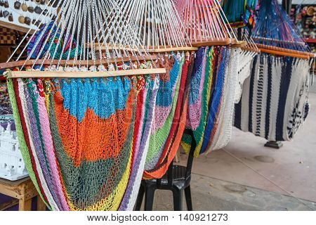 handmade colorful hammocks on sale from Nicaragua