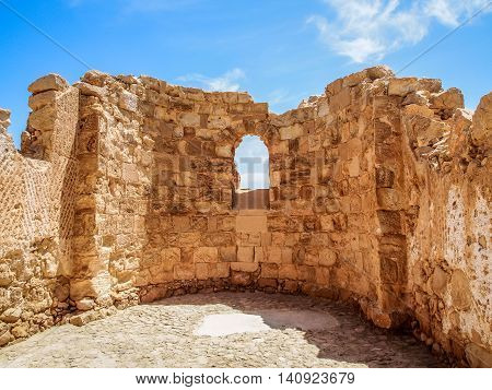 The ruins of the ancient Masada fortress in the Judaean Desert, Israel